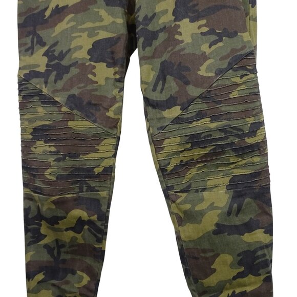 Mittoshop Camo Skinny Pants Leggings Women Size S Zippered Ankle Elastic Waist - Picture 2 of 12